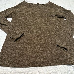 Elegant Brown Crew Neck Sweater